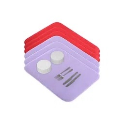Aura 6-Pcs Purple & Red Floor Microfiber Crockery Dish Drying Kitchen Mats-picture-32
