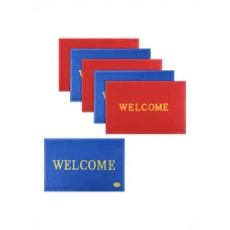 Aura 6-Pcs Red & Blue Printed Anti Skid Doormat-picture-31
