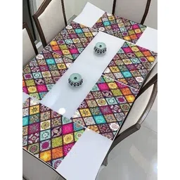 Aura 6Pcs Pink & Blue Printed Heat Resistant Table Placemats-picture-22
