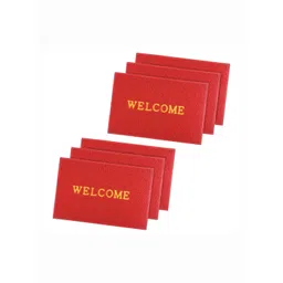 Aura 6Pcs Red & Yellow Self-Designed Anti-Slip Eco-Friendly Absorbent Large Doormats-picture-31
