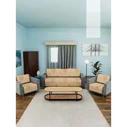 Aura Beige 10 Pieces Cotton Sofa Covers-picture-12