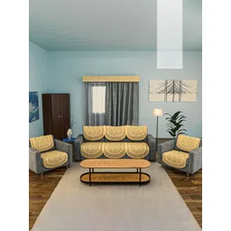 Aura Beige 10 Velvet Cotton Sofa Covers-picture-20