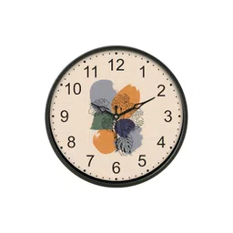 Aura Beige & Black Printed Contemporary Round Shaped Wall Clock-picture-14