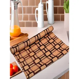 Aura Beige & Black Printed Water Resistant Anti-Slip Shelf Liner Organiser-picture-19