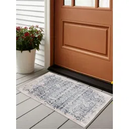 Aura Beige & Blue Textured Anti Skid Doormat-picture-36