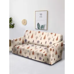 Aura Beige & Brown Printed 2-Seater Non-Slip Sofa Cover-picture-32