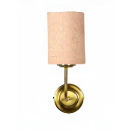 Aura Beige & Gold-Toned Traditional Cylinder Shaped Wall Lamp-picture-35