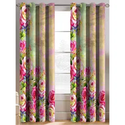 Aura Beige & Pink Set of 2 Floral Long Door-picture-37