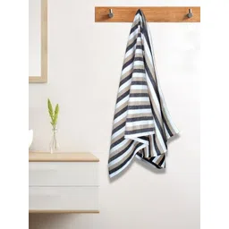 Aura Beige & White 1 Striped Cotton 210 GSM Bath Towel-picture-12