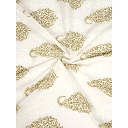 Aura Beige & White Floral Printed Sheer Door Curtain image 4