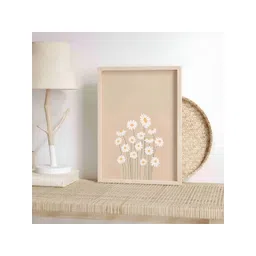 Aura Beige & White Wooden Printed Wall Painting-picture-34