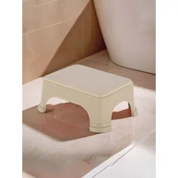 Aura Beige Checked Plastic Bath Accessories Set-picture-23