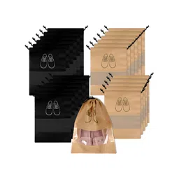 Aura Black & Beige 24 Pieces Water Resistant Shoes Organisers-picture-30