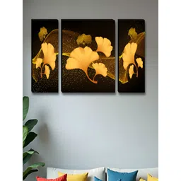Aura Black & Gold-Toned 3 Piece Wood Floral and Botanical Wall Art-picture-50
