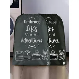 Aura Black & Grey 2 Pieces Printed Water Resistant Laundry Bags-picture-17