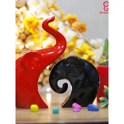 Aura Black And Red 2 Pieces Elephant Figurine Showpiece-image-19