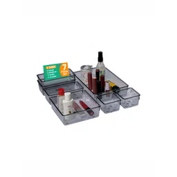 Aura Black & Transparent 7 Pieces Acrylic Makeup Organisers-picture-24