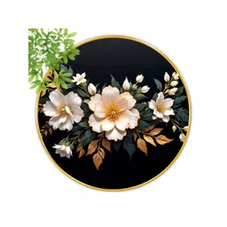 Aura Black & White 1 Piece Wood Floral and Botanical Wall Paintings image 1