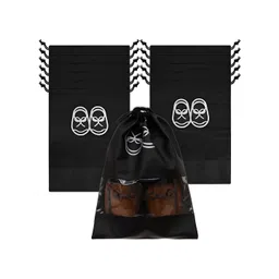 Aura Black & White 12 Pieces Printed Shoes Organisers-picture-30