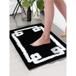 Aura Black & White Abstract Printed Anti-Skid 1850 GSM Bath Mat-picture-13