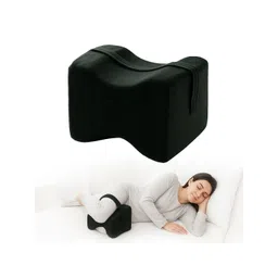Aura Black Memory Foam Filled Faux Velvet Therapedic Pillow-picture-15