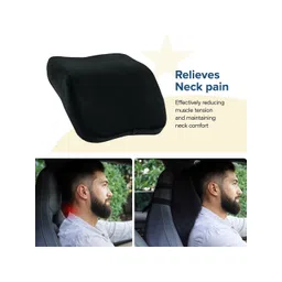 Aura Black Memory Foam Filled Polycotton Travel Pillow image 3