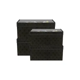 Aura Black Set of 4 Self Design Regular Wardrobe Drawer Organiser-picture-16