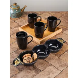 Aura Black Solid Ceramic Glossy Cups Set of Cups and Mugs-image-30