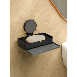 Aura Black Solid Plastic Soap Dish-picture-42