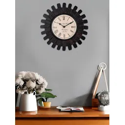 Aura Black Textured Contemporary Wall Clock-picture-36