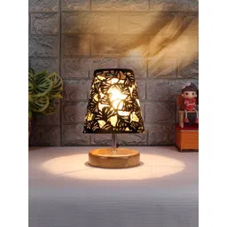 Aura Black Wood Frusturical Shaped Table Lamp-picture-13