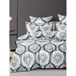 Aura Blue 180 TC King Bedsheet with 2 Pillow Covers-picture-23