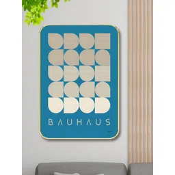 Aura Blue & BeigeBAUHAUS Abstract Wooden Wall Art-picture-39