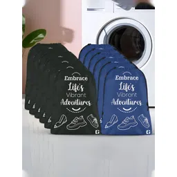 Aura Blue & Black 12 Pieces Printed Foldable Laundry Bags-picture-21