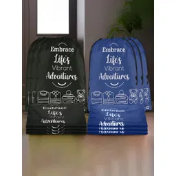 Aura Blue & Black Pack Of 12 Printed Water Resistant Multi-Utility Organisers-picture-20