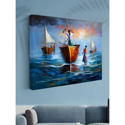 Aura Blue & Brown 1 Piece Canvas Other Wall Paintings-picture-33