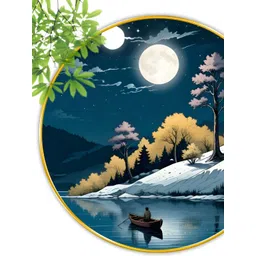 Aura Blue & Brown 1 Piece Wood Abstract Wall Paintings-picture-35