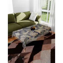 Aura Blue & Brown Printed Anti-Skid 4-Seater Table Cover-picture-29