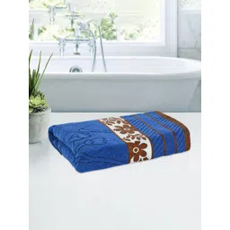 Aura Blue & Brown Striped Cotton 150 GSM Bath Towel-picture-44