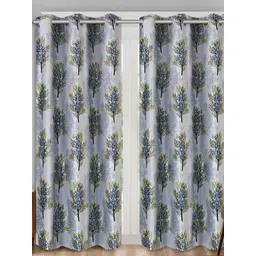 Aura Blue & Green 2 Pieces Floral Room Darkening Door Curtains-picture-40