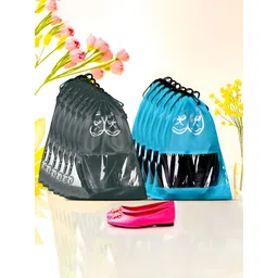 Aura Blue & Grey 12 Pieces Printed Reusable Shoes Organisers-picture-24