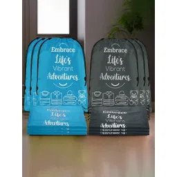 Aura Blue & Grey 12 Pieces Printed Storage Bag Water Resistant Organisers-picture-32