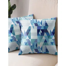 Aura Blue & Grey 2 Pieces Abstract Printed Square Cushion Covers-picture-37