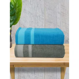 Aura Blue & Grey 2 Striped Cotton 400 GSM Bath Towel-picture-41