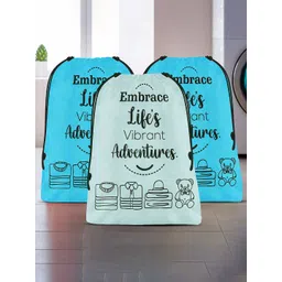 Aura Blue & Grey 3 Pieces Printed Reusable Cloth Storage Bag Organisers-picture-37