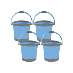 Aura Blue & Grey 4 piece Solid Plastic Bath Accessories Set-picture-23