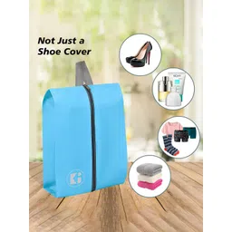 Aura Blue & Grey 4 Pieces Reusable Shoes Organisers image 3