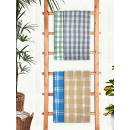 Aura Blue & Grey 4 Printed Cotton 210 GSM Bath Towel-picture-48