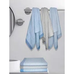 Aura Blue & Grey 5 Cotton 210 GSM Bath Towel-picture-38