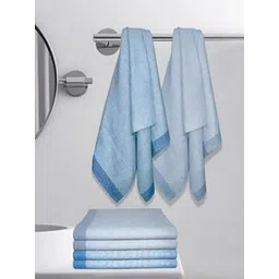 Aura Blue & Grey 5 Cotton 210 GSM Bath Towel-picture-39